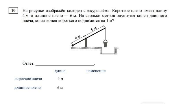 ЕГЭ. Математика. Базовый уровень. Задание 10. На рисунке изображен колодец с "журавлем". Короткое смотреть онлайн