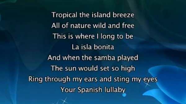 Madonna - La Isla Bonita Lyrics