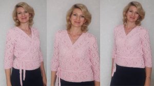 Кофта на запах спицами._МК