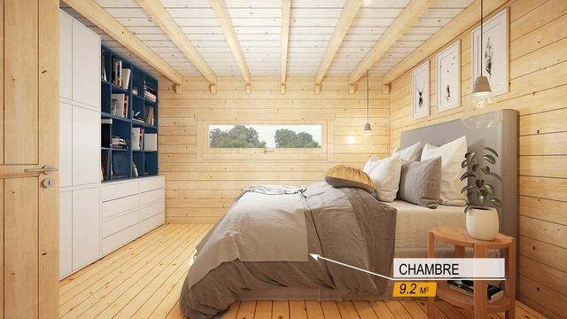 Chalet en bois | Surface habitable 41 m² + Terrasse 7 m² | Modèle VSP21 Kit d’assemblage PREMIUM смотреть онлайн
