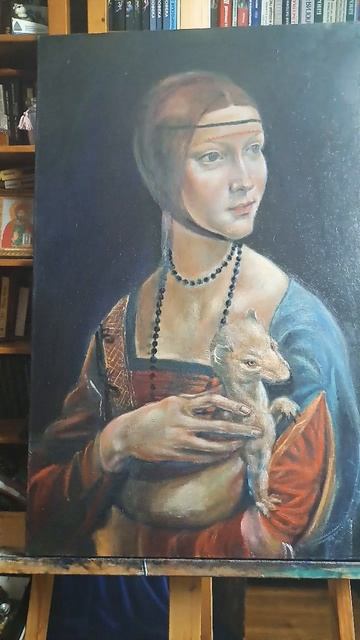 Копирую Леонардо. Дама с горностаем. Доработка мелких деталей #portraitpainting #leonardo смотреть онлайн
