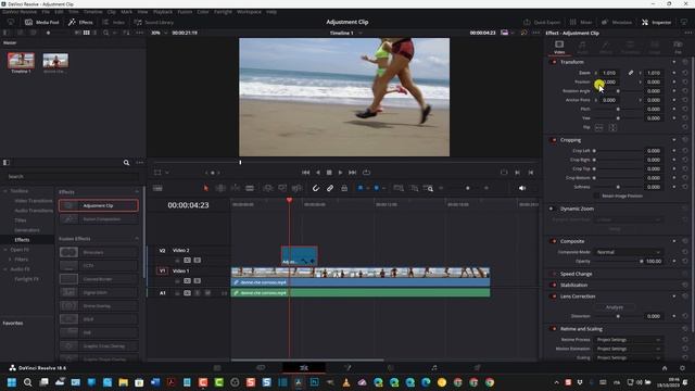 Come usare il livello Adjustment Clip in DaVinci Resolve смотреть онлайн