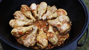 Такая гречка с курицей в казане понравится многим