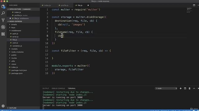 Полное руководство Node.JS Урок 77. Настройка загрузки файлов смотреть онлайн
