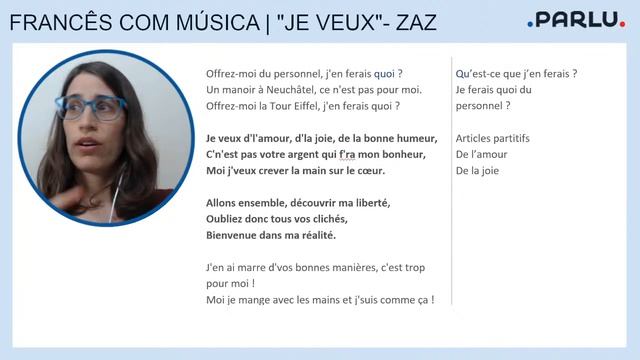 Je veux, ZAZ | Aula de francês com música | PARLU смотреть онлайн
