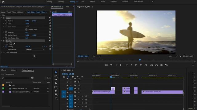 How to make GLITCH EFFECT in Adobe Premiere Pro? смотреть онлайн