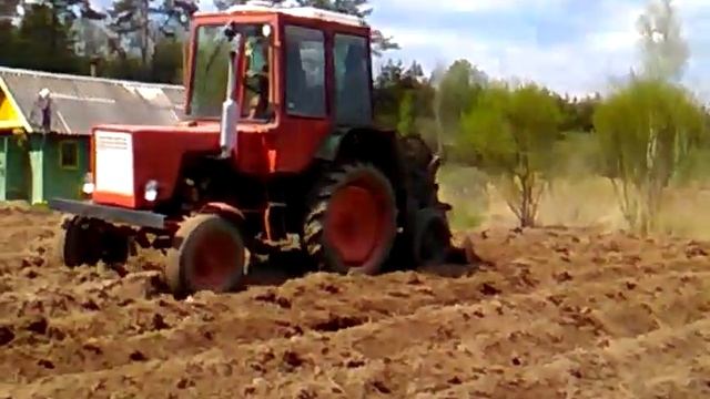 посадка картофеля самодельной сожалкой на т 25!!! май 2016! смотреть онлайн