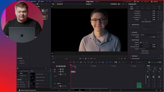 Remove any Background with Magic Mask in DaVinci Resolve! смотреть онлайн