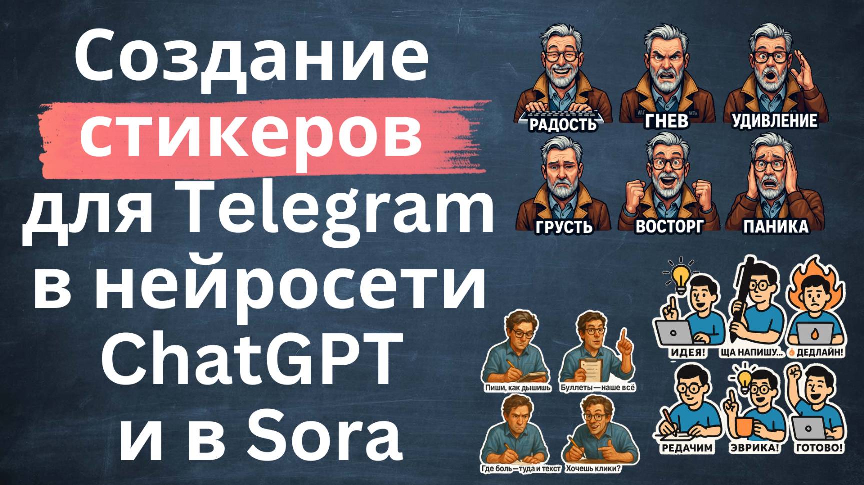 Создание стикеров для Telegram в ChatGPT и Sora смотреть онлайн