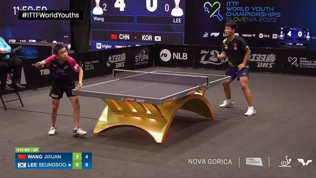 Wang Jixuan vs Lee Seungsoo | U15 BS-QF | ITTF World Youth Championships 2023 смотреть онлайн
