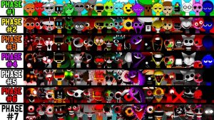 Фаза 1 VS Фаза 2 VS Фаза 3 VS Фаза 4 VS Фаза 7 в Incredibox Sprunki - All character together