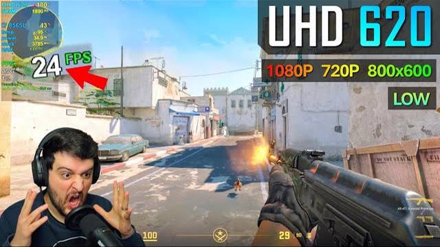 Playing Counter Strike 2 on Intel UHD 620... смотреть онлайн