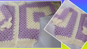 Кофточка для девочки из шестиугольников🧶🔥Обзор
