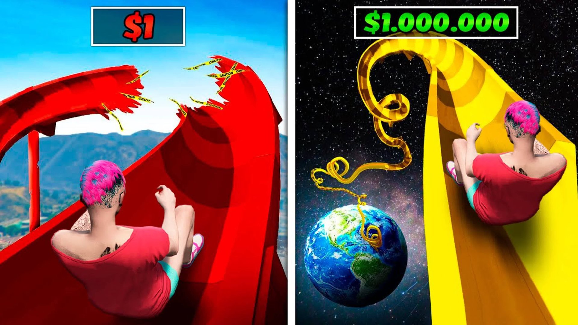 Прокачал водную горку за $1 до Водной горки за $1.000.000 в ГТА 5 Онлайн (GTA 5 Online) смотреть онлайн