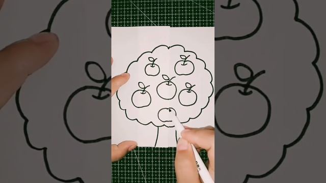 How to drawing apple tree | 1-Minutes Drawing смотреть онлайн