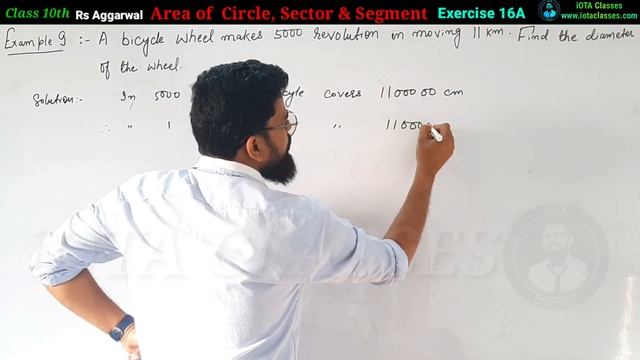 A bicycle wheel makes 5000 revolutions in moving 11 km find the diameter of the wheel | Exercise 16 смотреть онлайн
