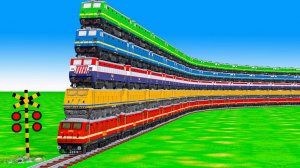 Поезда взбираются на Пирамиду 🚍 Анимация 3D железнодорожного переезда #1