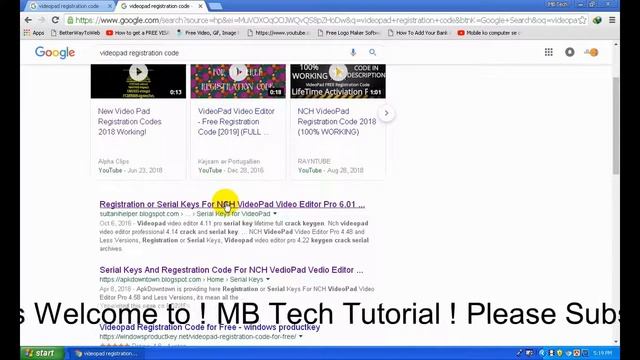 how to Registration or Serial Keys For NCH VideoPad Video Editor Pro 6.01.(MB Tech Tutorial) смотреть онлайн