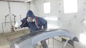 Покраска нового бампера Учимся