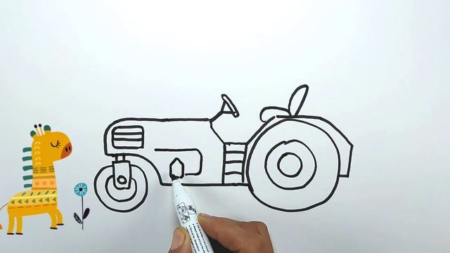 Как нарисовать и раскрасить / Трактор / Каток / Асфальтоукладчик / Раскраски Малышам смотреть онлайн