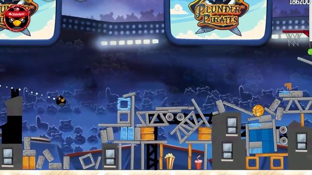 Ham Dunk 4-4 | Score 215620 | Angry Birds Seasons смотреть онлайн