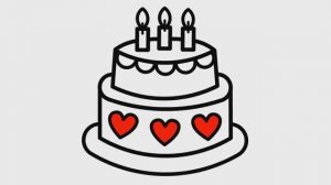 КАК ЛЕГКО НАРИСОВАТЬ ТОРТ НА ДЕНЬ РОЖДЕНИЯ