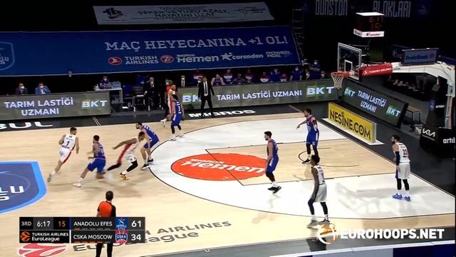 Anadolu Efes Istanbul - CSKA Moscow 100-70: Vasilije Micic (21 points, 8 assists, 3 steals) смотреть онлайн