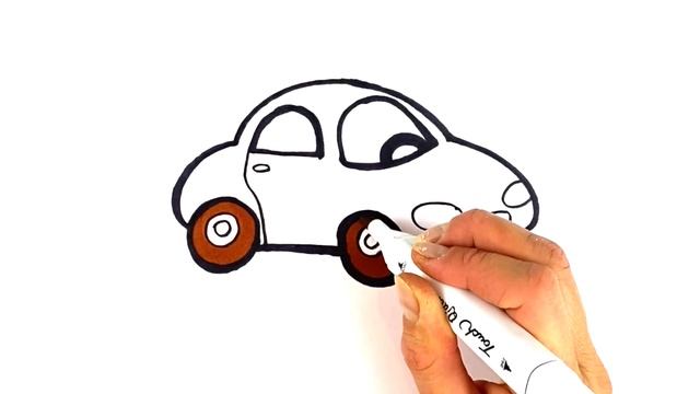 Drawing a car for children:Bolalar uchun mashina chizish: Рисунок машинки для детей смотреть онлайн