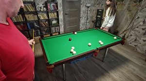 Вторая партия...Турнир ..плохая погода уходи.. ОТКРЫТ..Бильярд ДОМА..стол 6 футов..