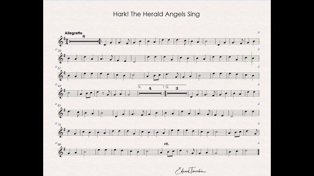 Hark! The Herald Angels Sing - backing track for trumpet Bb смотреть онлайн