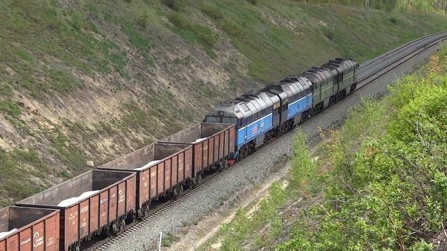 Грузовой поезд на перегоне Вольск 2-Клены смотреть онлайн