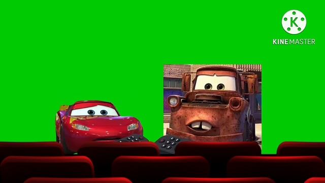 Lightning McQueen And Mater At The Cinema (Green Screen)