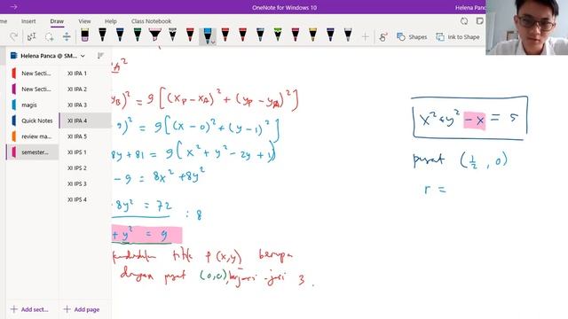 536. Persamaan lingkaran part2, Matematika SMA Kolese Gonzaga Kelas XI IPA 4 смотреть онлайн