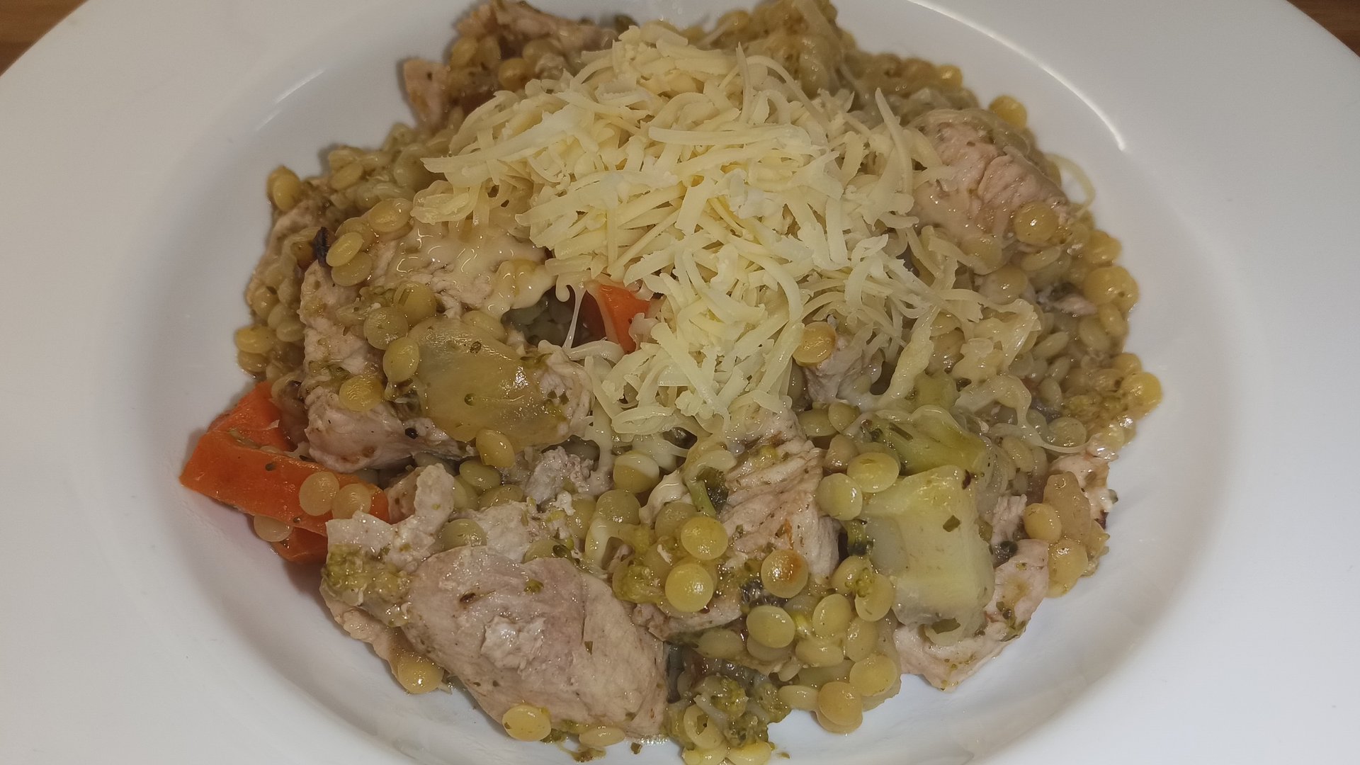 птитим с индейкой. птитим с индейкой и овощами