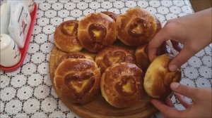 Дрожжевое тесто на сметане и желтках| Булочки с заварным кремом|вкусная выпечка рецепты