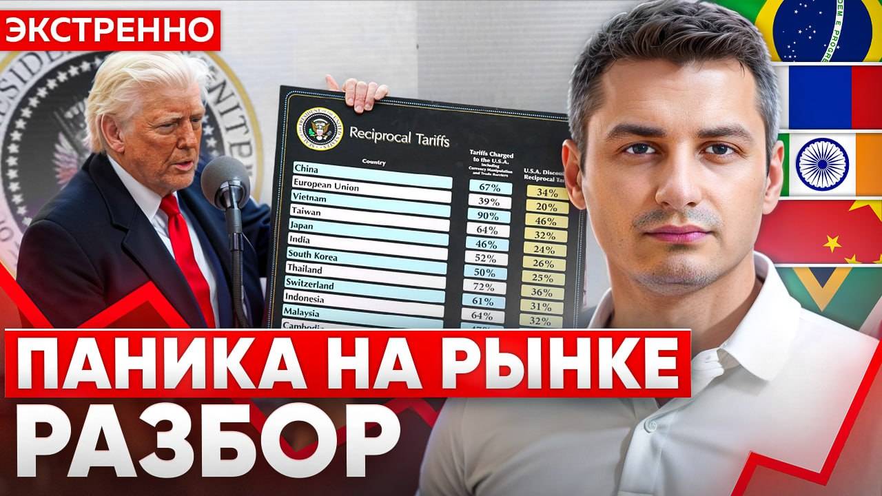 Экстренный ролик. "Обвал" на рынке. Пошлины. Рецессия. Вынужденные продажи. Игнорирование позитива смотреть онлайн