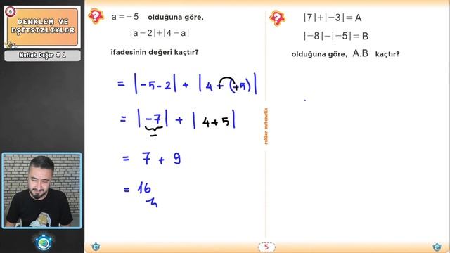 Mutlak Değer 1 | Denklem ve Eşitsizlikler 17 | 9.Sınıf Matematik смотреть онлайн