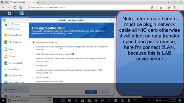 Create Network Bond Synology | Link Aggregation Synology смотреть онлайн