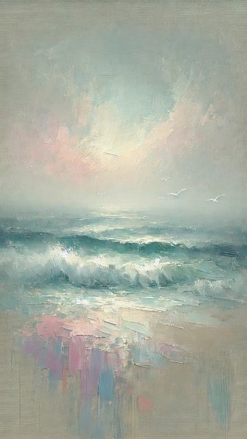Вид на океан сквозь туман (стиль картины: #импрессионизм) #241