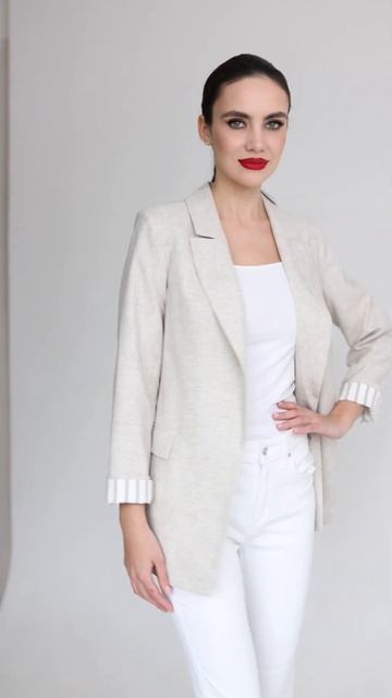 Жакет льняной летний. Размеры: 44-58. Ссылка на сайт в описании. Жми три точки вверху! смотреть онлайн