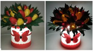 Светильник из изолона.Простой Тюльпан из изолона. Шляпная коробка из изолона.