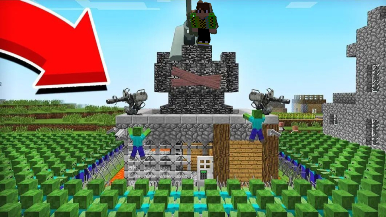 на меня напала целая волна зомби в Майнкрафт смотреть онлайн