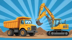 Песенка про САМОСВАЛ и ЭКСКАВАТОР  для малышей | Песенка про машинки | Мультики про машинки