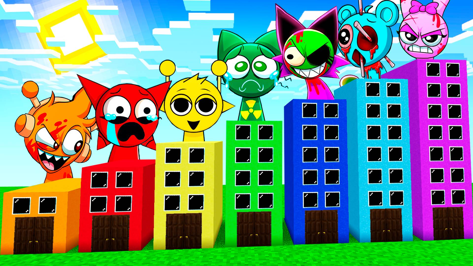 ВЫЖИВАНИЕ ВНУТРИ ВСЕХ НЕБОСКРЕБ ОТЕЛЬ ПОРТАЛ СПРУНКИ В МАЙНКРАФТ! ХОРРОР СПРАНКИ SPRUNKI MINECRAFT смотреть онлайн