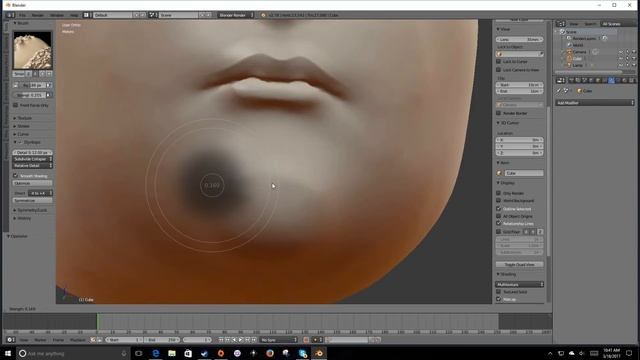 Blender 2.78c Human Face 20min Practice Sculpt 600% Timelapse смотреть онлайн