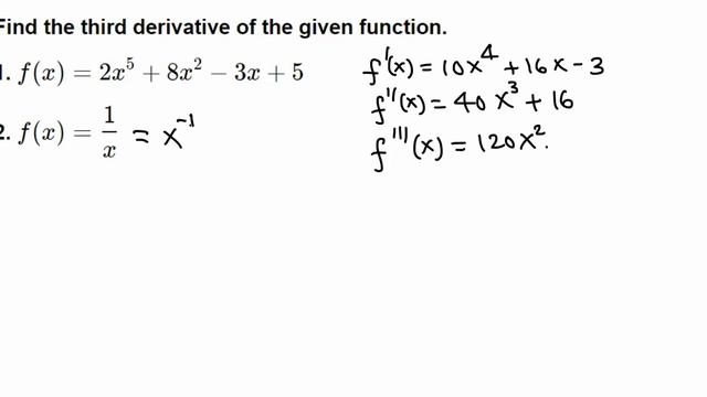 finding third derivative смотреть онлайн