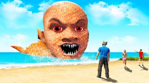 НАШЁЛ ОГРОМНОГО МОРСКОГО МОНСТРА ФРАНКЛИНА В ГТА 5! ОН НАПАЛ НА МЕНЯ!