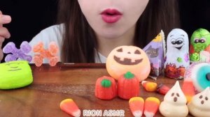 【ASMR】HALLOWEEN DESSERTS🎃 BRACH CANDY CORN,PEEPS HALLOWEEN MARSHMALLOW MUKBANG 먹방 EATING SOUNDS