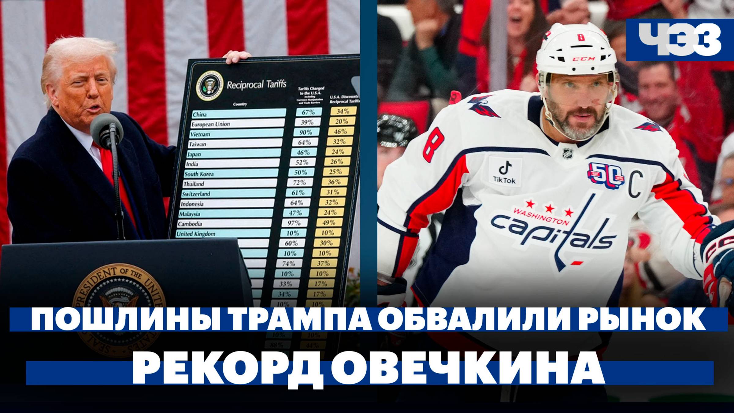 Пошлины Трампа обвалили фондовый рынок, Овечкин побил рекорд Гретцки