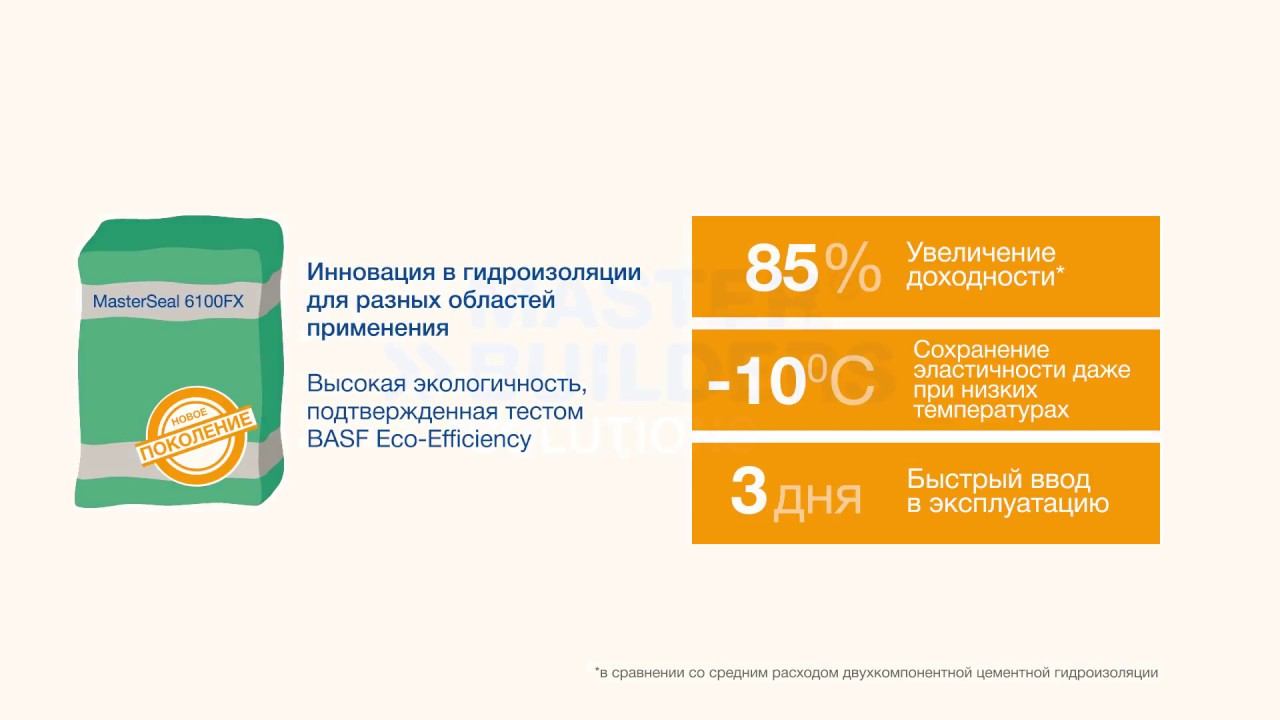 Обмазочная гидроизоляция #MasterSeal 6100 FX смотреть онлайн